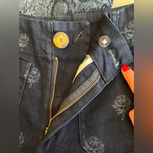 Maeve The Colette Cropped Wide-Leg Jeans Indigo Floral 25 - Picture 8 of 16